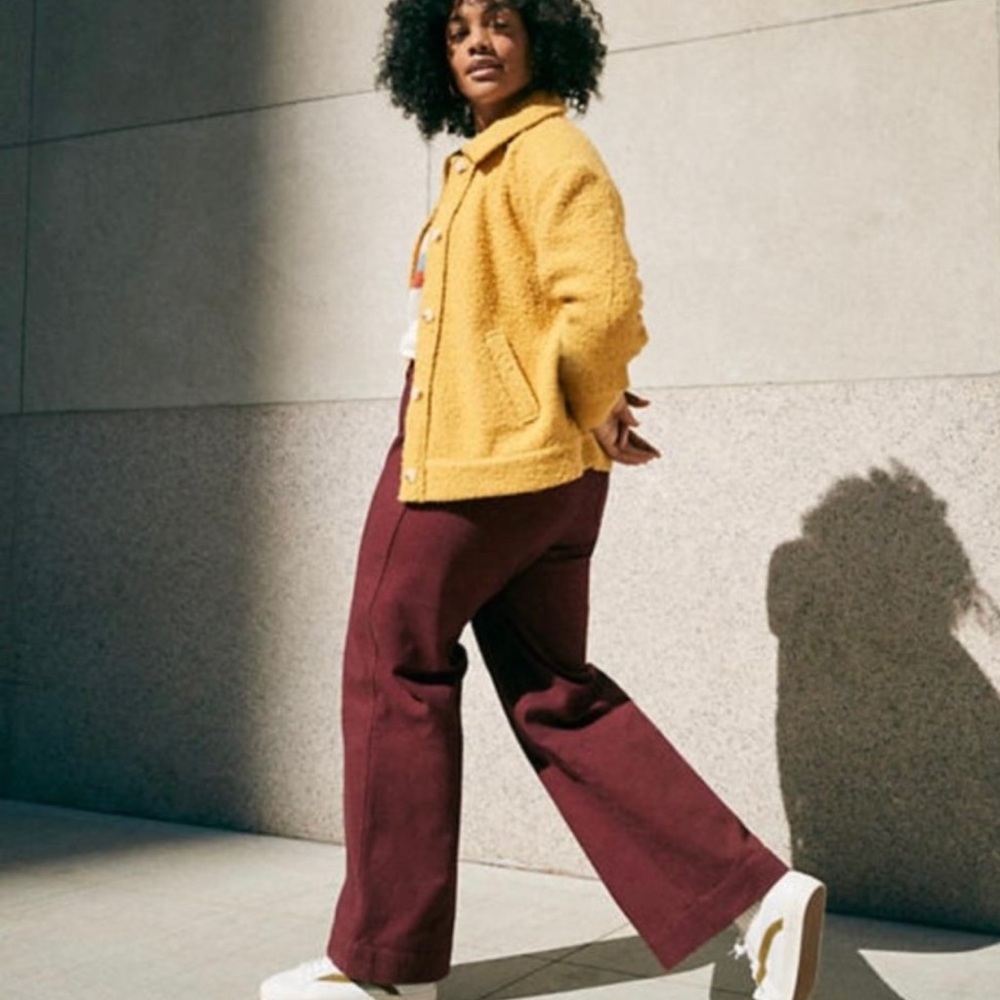 Madewell Burgundy Wide Leg Pants